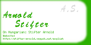 arnold stifter business card